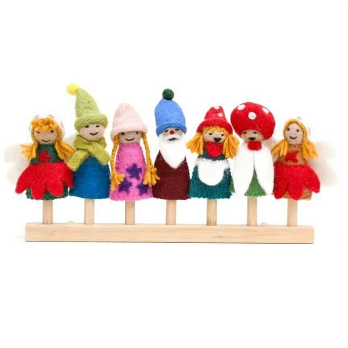 Felt Finger Puppet Set - Fairies and Gnomes