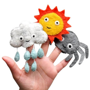 Tara Treasures felt finger puppet set Incy Wincy Spider