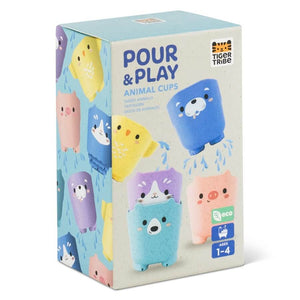 Pour & Play Animal Stacking Cups - ECO Bath Toy by Tiger Tribe
