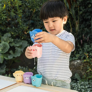 Pour & Play Animal Stacking Cups - ECO Bath Toy by Tiger Tribe