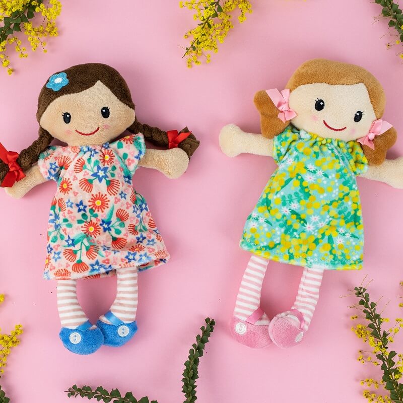 Mini Rag Smile Mini Rag Dolls - Matilda & Nellie by Tiger Tribe – The Toy Chest Australia