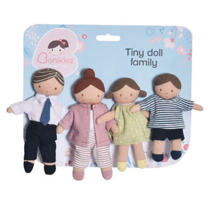 Tiny Doll Family 4pc- Fabric Dolls by Bonikka
