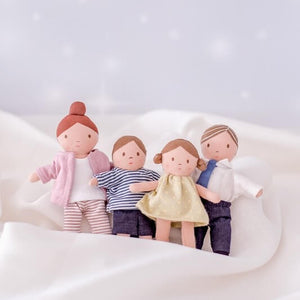 Tiny Doll Family 4pc- Fabric Dolls by Bonikka