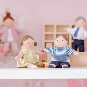 Tiny Doll Family 4pc- Fabric Dolls by Bonikka
