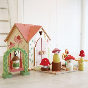 Wooden Dollhouse Playset - Rosewood Cottage by Tender Leaf Toys