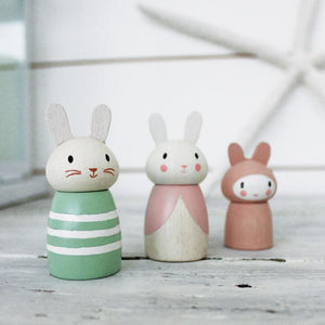 Wooden Figurines - Bear & Bunny Tales Families by Tender Leaf Toys