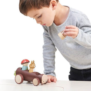Wooden Toy Car Playset - Timber Taxi by Tender Leaf Toys