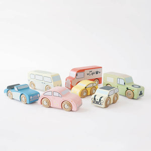 Vintage Cars 7pc - Wooden Toy Car Set