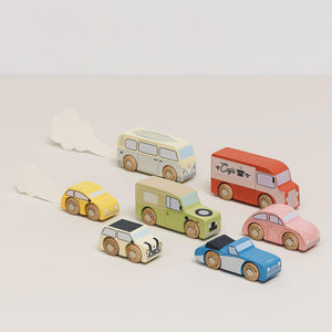Vintage Cars 7pc - Wooden Toy Car Set