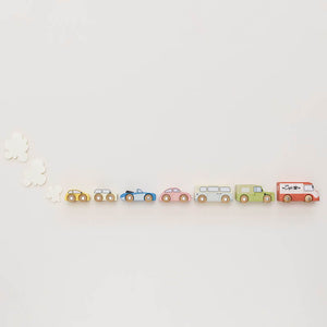 Vintage Cars 7pc - Wooden Toy Car Set