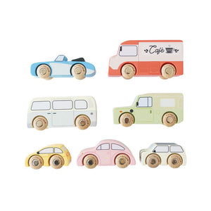 Vintage Cars 7pc - Wooden Toy Car Set