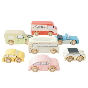 Vintage Cars 7pc - Wooden Toy Car Set