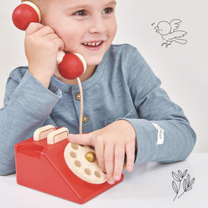 Vintage Wooden Toy Telephone - Honeybake by Le Toy Van