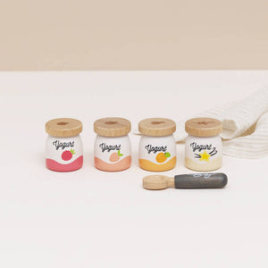 Yoghurt 5pc Set - Wooden Toy Play Food