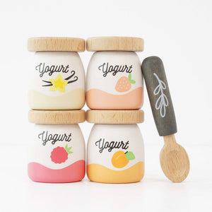Yoghurt 5pc Set - Wooden Toy Play Food