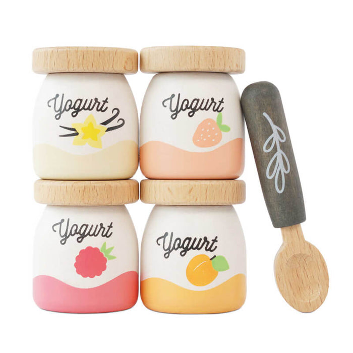 Yoghurt 5pc Set - Wooden Toy Play Food