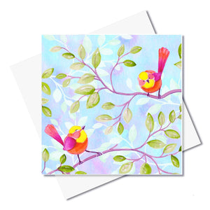 J. Callaway Designs Watercolour greeting card Two Wrens
