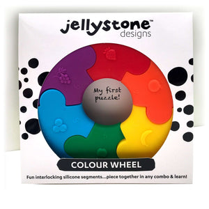 Jellystone Designs silicone colour wheel puzzle teether