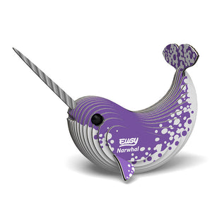 EUGY eco-friendly 3D puzzle craft kit narwhal