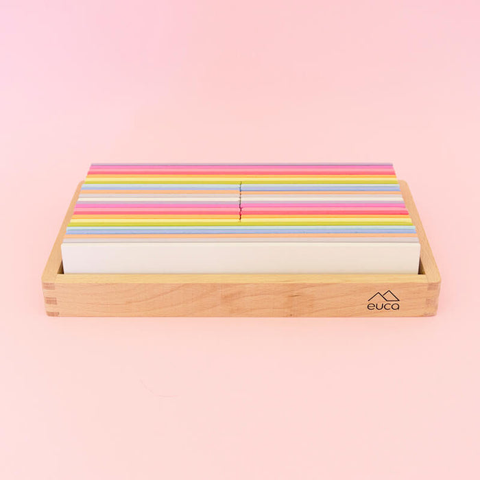 Wooden Block Set - Rainbow Slats - Australian Made