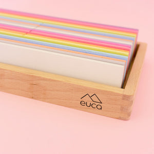 Wooden Block Set - rainbow slats - Euca Australian Made