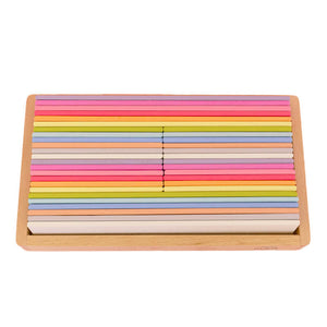 Wooden Block Set - rainbow slats - Euca Australian Made