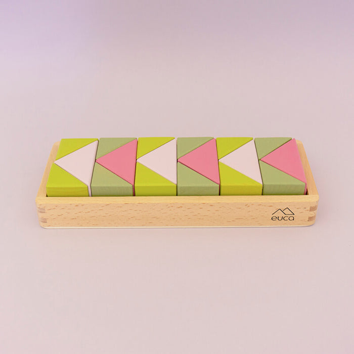 Wooden Block Set - Forest Triangles - Australian Made
