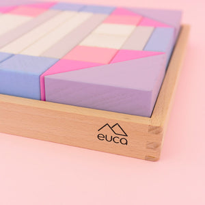 Wooden Block Set - rainbow octagon - Euca Australian Made