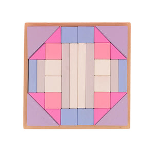Wooden Block Set - rainbow octagon - Euca Australian Made