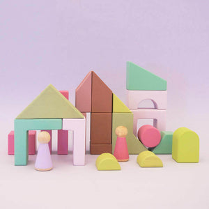 Euca Wooden Block Set - Shapes of the Forest - Australian made