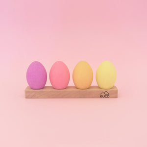Euca Wooden toy eggs set of 4 - Rainbow
