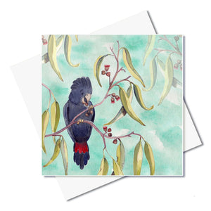 J. Callaway Designs Watercolour greeting card Black Cockatoo
