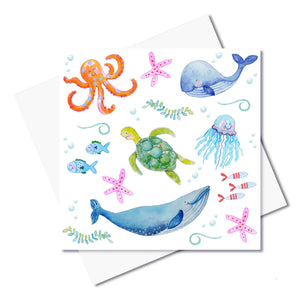 J. Callaway Designs Watercolour greeting card Under the Sea