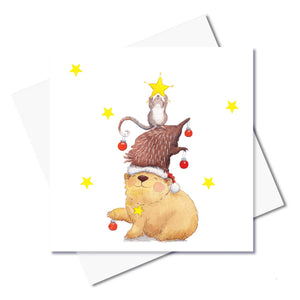 J. Callaway Designs Watercolour greeting card Wombat Christmas