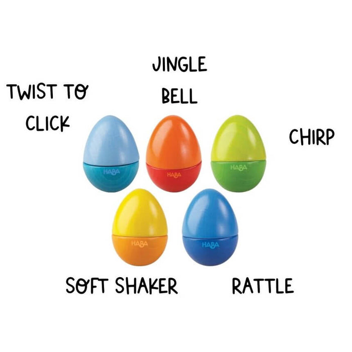 HABA Musical Eggs - Set of 5 - Egg Shakers Music Toy Set