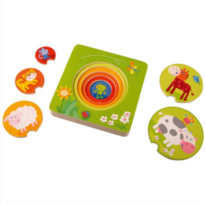 HABA 5 layer wooden puzzle on the farm