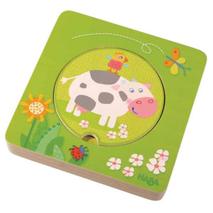 HABA 5 layer wooden puzzle on the farm