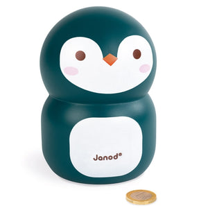 Janod Cute Money Box Piggy Bank wooden penguin