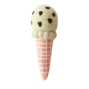 Juni Moon felt play food ice cream cone mint choc chip