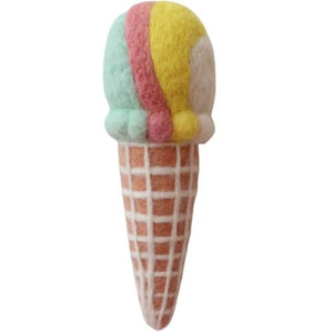 Juni Moon felt play food ice cream cone rainbow
