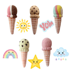 Juni Moon felt play food - ice cream cones variety