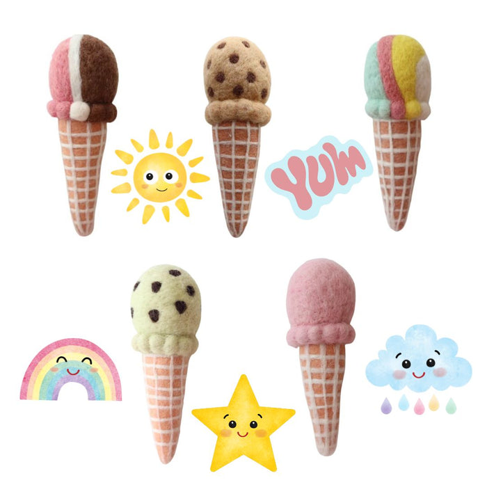 Ice Cream Cones - felt pretend play food - Juni Moon