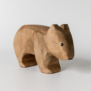 Nom Handcrafted handmade wooden animal figurine wombat