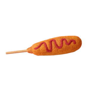 Dagwood Dog - felt pretend play food - Carnival Corn Dog - Juni Moon