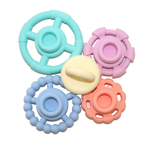 Jellystone Designs silicone rainbow stacker teething toy