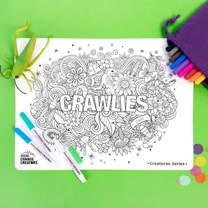 Re-FUN-able™ Reusable Colouring Mat Set - Crawlies