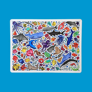 Re-FUN-able™ reusable colouring mats by Little Change Creators - Underwater