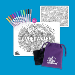 Re-FUN-able™ reusable colouring mats by Little Change Creators - Underwater