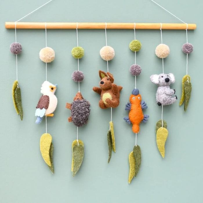 Baby Cot Mobile - Australian Animals Wall Hanging - Nursery Decor