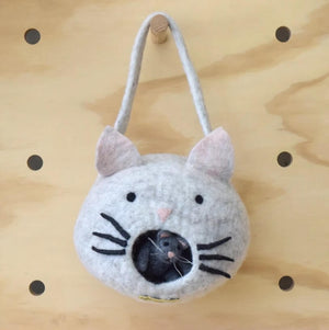 Handmade Felt Play Set - Cat Toy with House / Bag